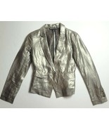 Elizabeth and James Metallic Emery Linen Blazer Gold Unlined Size 0 - $54.80 CAD