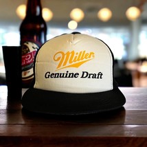 VTG Miller Genuine Draft Beer Foam Snapback Trucker Hat Beautiful Condition - $16.54
