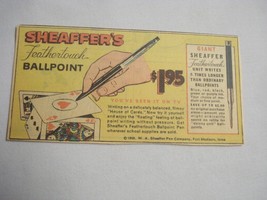 1956  Pen Ad W.A. Sheaffer Pen Company, Fort Madison, Iowa - £6.24 GBP