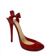 Stiletto Shoe Wine Bottle Holder Red Bow Heel Poly Resin Woman Bar Bache... - £26.10 GBP