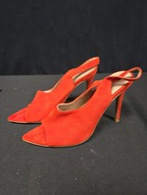 Charles By Charles David Trapp Red Suede Stiletto Sandal Pump Heels Size... - $36.95