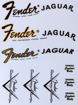 25 - Fender Jaguar Headstock Logo STICKER  Tricolor  - $6.00