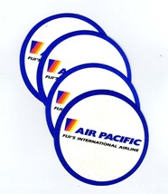 Set of 4 AIR PACIFIC Fiji&#39;s International Airline Paper Coasters - $14.89