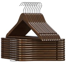 Solid Wood Hangers, 20-Pack Coat Hangers With Shoulder Notches, Trousers Bar, 36 - £34.35 GBP