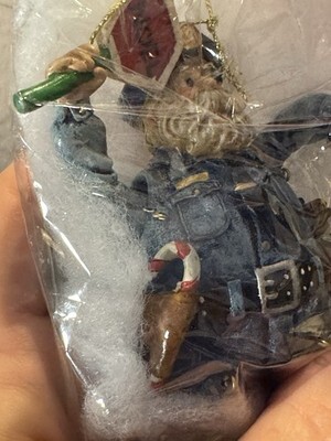 Rare Live With It by Lora Hobbs Policeman Santa 4” Christmas Figure Ornament Item image 2