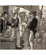 1904 British Officers Taking An American Sailor From A Ship History Prin... - $35.24 CAD