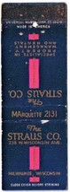 Matchbook Cover Straus Co Property Management Milwaukee Wisconsin - $3.95