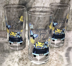 Set Of Three(3) 6” Tall 16.3oz-Happiness Grows Here-Drinking Tumbler Glasses-NEW - £39.38 GBP