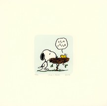 Snoopy + Woodstock Peanuts Sowa &amp; Reiser #D/500 Hand Painted Etching Art... - $63.71