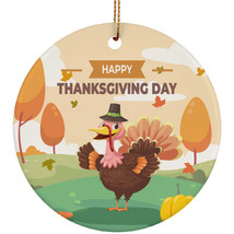 Thanksgiving Turkey Ornament Happy Giving Cute Turkey With Hat Ornaments Gift - £11.64 GBP