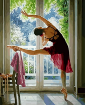 Adult paint by numbers kit DIY oil painting ballet dancer woman on frame... - £18.47 GBP