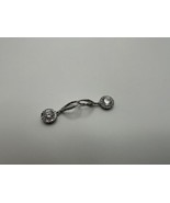 Sterling Silver CZ Dangle Earrings Missing 1 Stone 2.9cm - £15.57 GBP