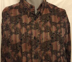 VTG Jhane Barnes Multi-Color Striped Pattern Shirt Size Medium Club Part... - £77.43 GBP
