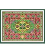 Large Antique Rug Rectangular Shape Motif 5 Counted Cross Stitch Pattern... - $149.24 MXN