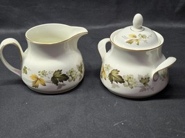 Vintage ROYAL DOULTON Lidded Sugar Bowl And Creamer LARCHMONT Pattern - ... - $538.06 MXN