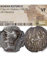 MINERVA/Victory Two Horse Chariot P. Servilius Mf Rullus NGC VF Coin Ser... - $445.55