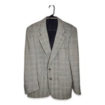 Vintage Burberry Men&#39;s 42R Sport Coat Blazer Jacket Glen Plaid Pure Wool USA - $44.95