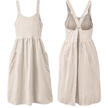 Luxurious Beige Cross Back Apron - Perfect for Cooking, Baking, and Craf... - $38.56