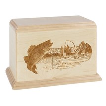 Maple Walleye Boat Fishing Wood Cremation Urn - £189.78 GBP