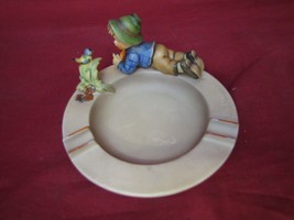 Vintage Goebel MJ Hummel Ash Tray &quot;Singing Lessons&quot; 166 W. Germany Boy with Bird - £34.45 GBP