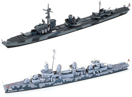 2 Tamiya Models - US and German Destroyers – DD445 Fletcher and German Z Class - £23.45 GBP