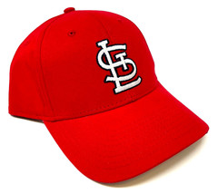MLB ST LOUIS CARDINALS LOGO SOLID RED ADJUSTABLE CURVED BILL HAT CAP RET... - £12.86 GBP