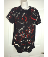 Avenue George V Paris Black Artsy Rhinestone T-Shirt Size Large - $42.74