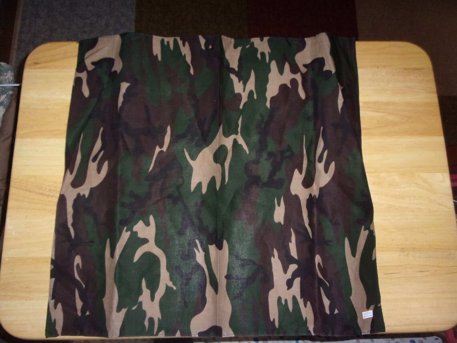 NWOT CAMOUFLAGE BANDANA DARK WOODLAND BDU SUMMER LIGHTWEIGHT 100% Cotton... - $9.28