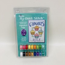 Bucilla My Quick Stitch Counted Cross Stitch Kit #45775 CUPCAKES RULE New - £7.63 GBP