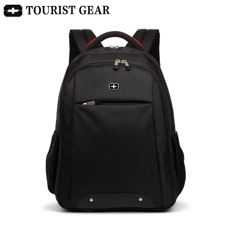 black bagpack men mochila swiss backpa men&#39; Travel bag TOURIST GEAR 15.6 inch la - £64.39 GBP