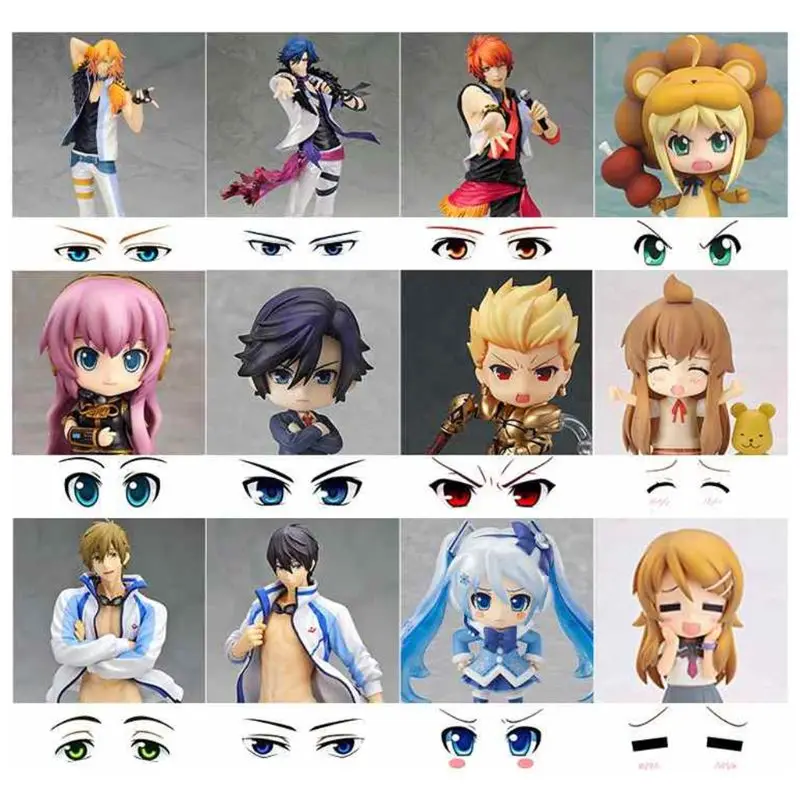 Cute Cartoon Eyes Anime Figurine Dolls Eye Water Stickers For DIY Doll - £9.24 GBP