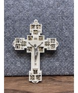 Inri Molded White Plastic Crucifix Catholic Cross Religious Jesus Holy TL - $300.87 MXN