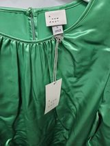 A New Day Women's Size Large Long Sleeve Green Satin Belted A-Line Dress image 3