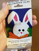 NCE House Flag Munchin' White Rabbit Bunny Eating Carrots Easter Spring  #60303 - $9.90