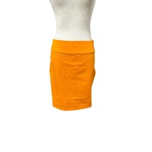 Fanpants Womens Straight Skirt Orange Above Knee Pockets Pull On 0 New - £21.39 GBP