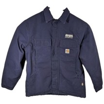Carhartt Fire Resistant Blue Canvas Work Jacket Size XL AirGas Full Swin... - $150.01