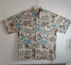 Campia Moda Hawaiian Men&#39;s Shirt Tropical desig Multicolor Large size 100%Cotton - $19.37