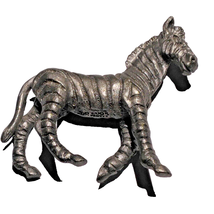 Pewter African Zebra 2&quot; x 1.5&quot; Collectible SD 2005 Animal Figurine Detailed - $11.87