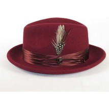 Men Bruno Capelo Hat Australian Wool soft Fedora Giovani Un104 Burgundy image 2
