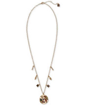 Laundry by Shelli Segal Gold-Tone Multicolor Crystal Charm Pendant Necklace - £23.30 GBP