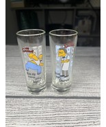 THE SIMPSONS Lot Of 2 Tall Shooter Shotglasses MOE &amp; HOMER 2001 - $10.00