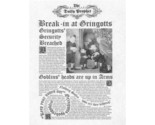 Harry Potter The Daily Prophet Break In At Gringotts Flyer/Poster Prop R... - $2.10