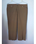 Ruby Rd Brown Trouser Career Pants Flat Front Zip Accent Waist 48&quot; Fits ... - £12.50 GBP