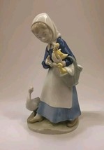 Graefenthal Shepherdess Girl With Ducklings In Basket Duck Figurine 10+&quot; Tall - $99.00