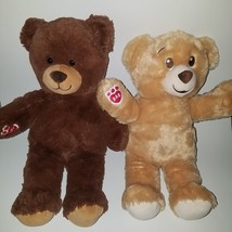 2 BABW Teddy Bear Plush Lot Build A Bear Lil Honey Cub Tan Dark Brown - £23.33 GBP