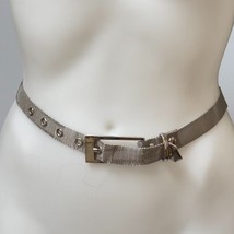 Vintage Fashion Belt Metal Mesh Silver-tone Adjustable Belt Women&#39;s Size L - £15.52 GBP