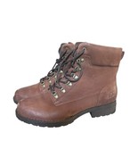 Born Codi  Brown Leather Lace Up Biker Moto Combat Boots Women’s Size 9 - $108.32 CAD