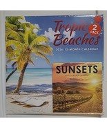 2026 BEACHES/SUNSETS WALL CALENDARS~2 Pack ~12&quot;x24&quot; When Open &amp; 6&quot;x12&quot; W... - $11.00 CAD