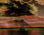 Sunset Coast of Maine Ship on Water ME 1900s UDB  Postcard UNP - £3.12 GBP