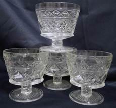 Hazel Atlas Glass Big Top Peanut Butter Footed Glass Bowls Vintage  - £8.78 GBP